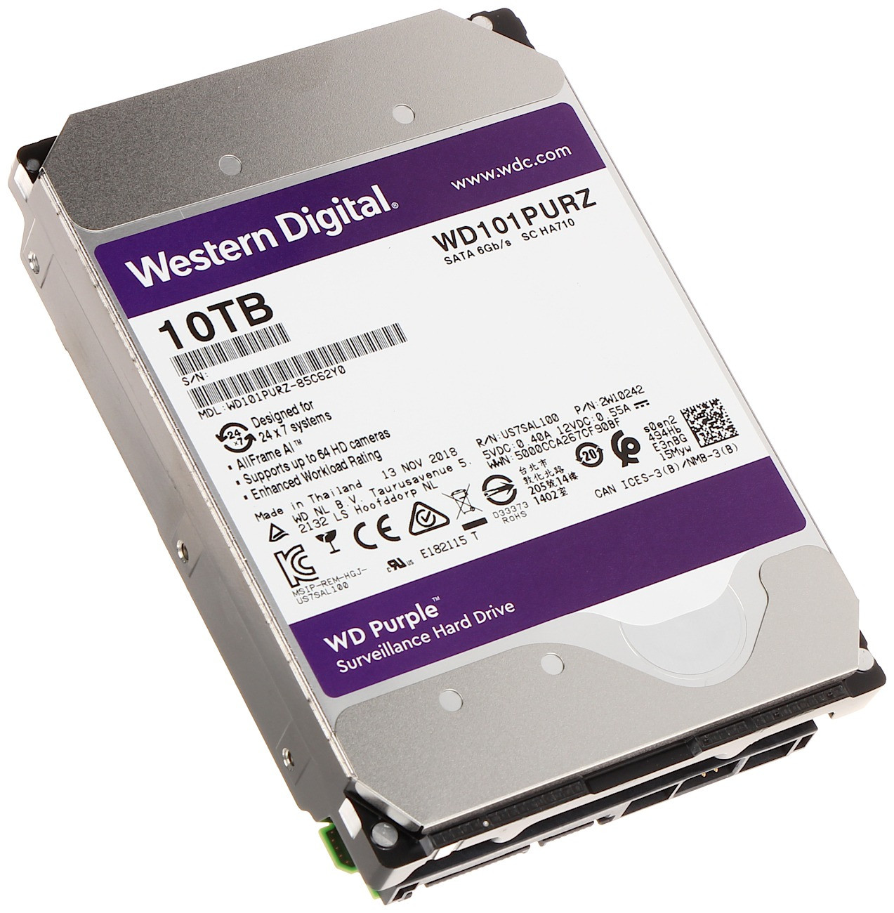 Hdd wd purple 10tb. Western Digital WD Purple 10 ТБ wd101purz. WD 10 TB Purple. 10 TB HDD WD. HDD 10000 GB (10 TB) SATA-III Purple Pro (wd101purp).